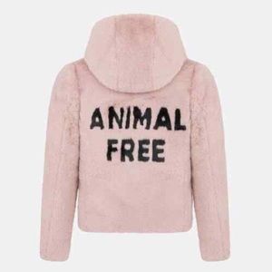 Save the Duck Reversible Girls Mimi Black Pink "Animal Free" Jacket Size 12